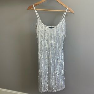 Windsor Sparkle Soiree Sequin Fringe Mini Dress